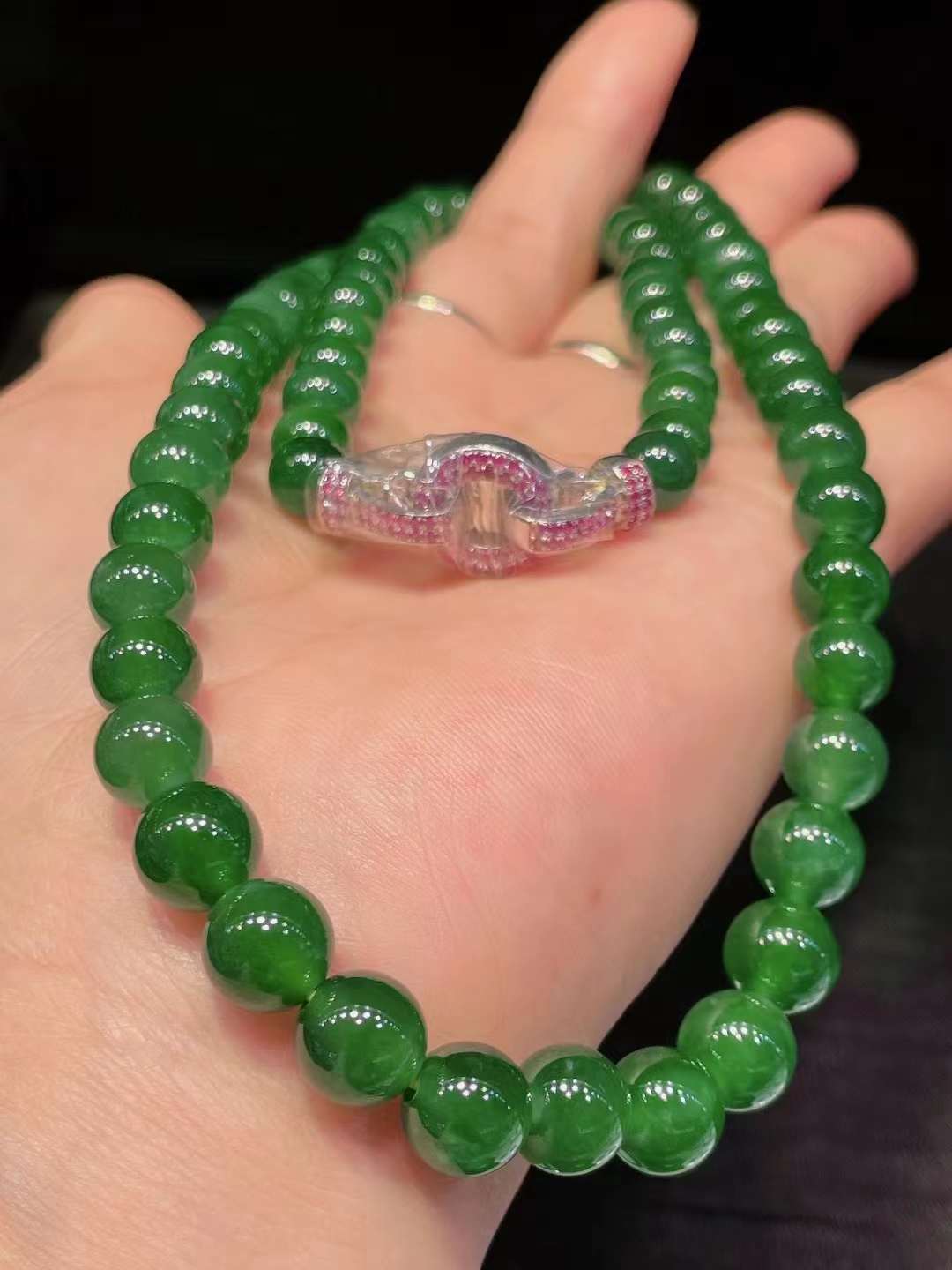 Genuine Jadeite Jade 72 Beads Necklace
