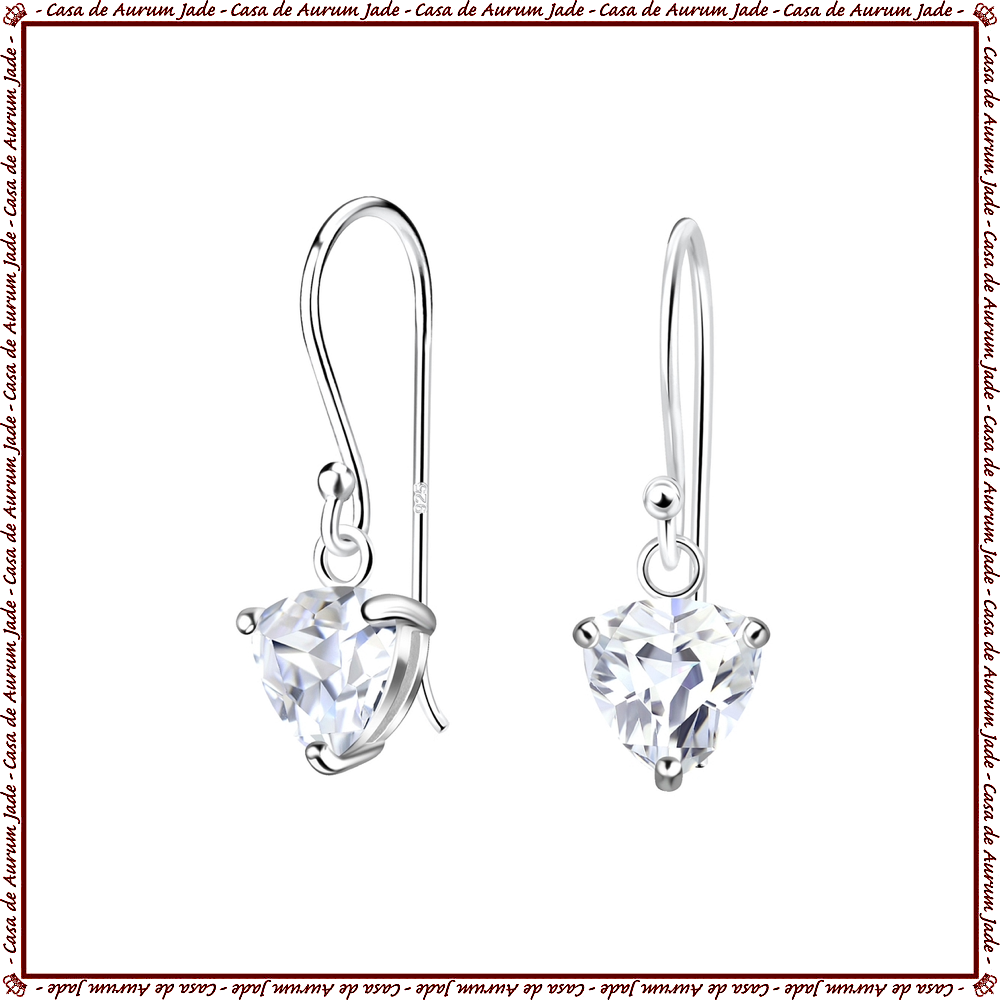 Trillion Cubic Zirconia Silver Earrings