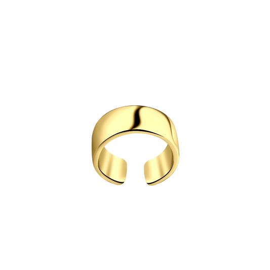 14k Gold Band Silver Ear Cuff
