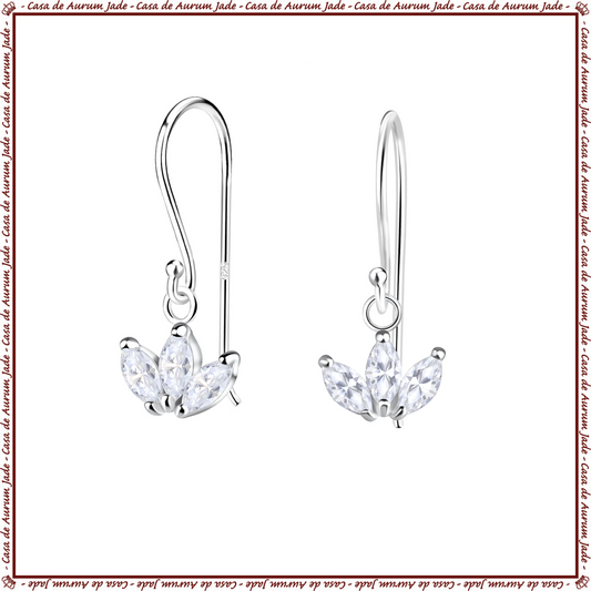 Elegant Silver Flower Earrings