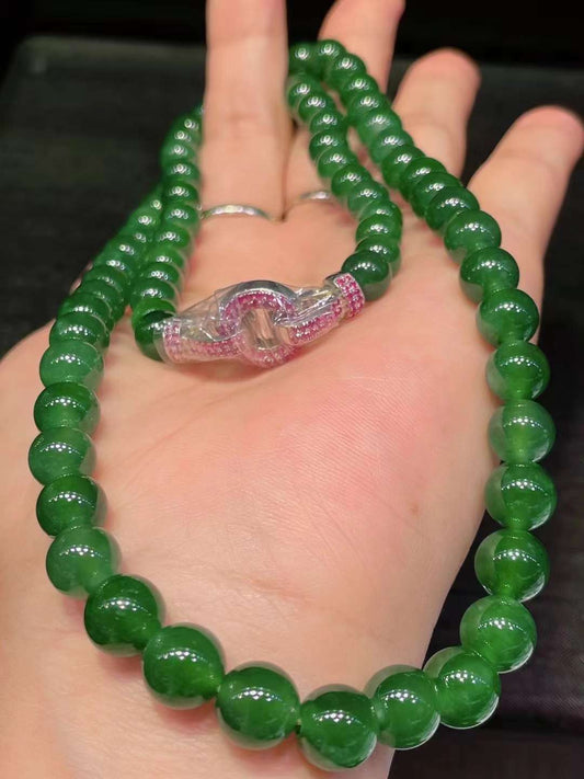 Genuine Jadeite Jade 72 Beads Necklace
